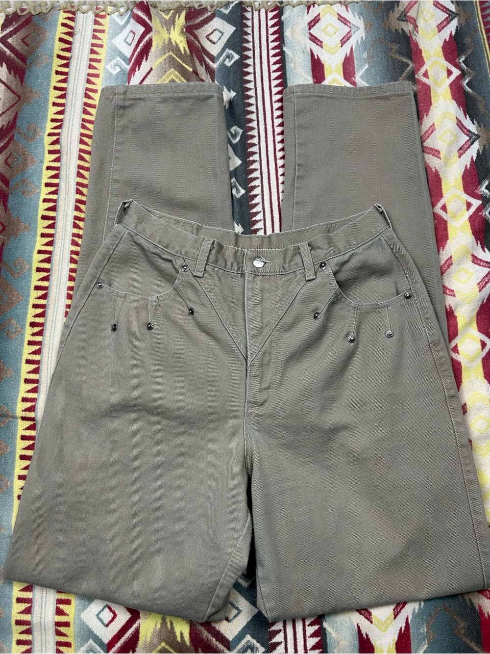 Straight Leg Women's Jeans in Olive Green